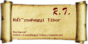 Rózsahegyi Tibor névjegykártya